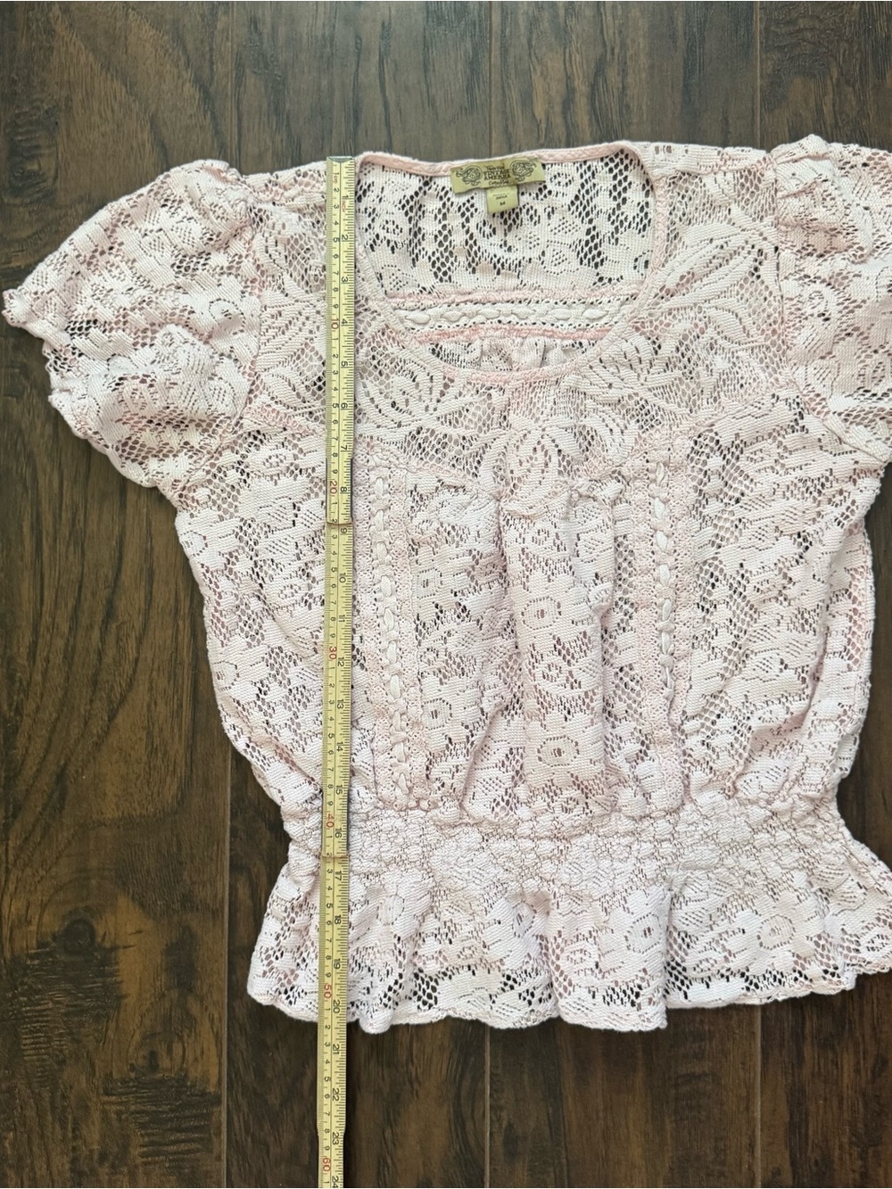 Nine West Vintage America Collection Light Pink Blouse Medium Lace Top - Picture 8 of 9